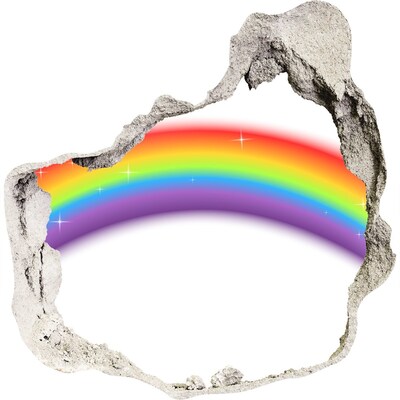 Zelfklevende muursticker 3D gat Regenboog lichtlekkage