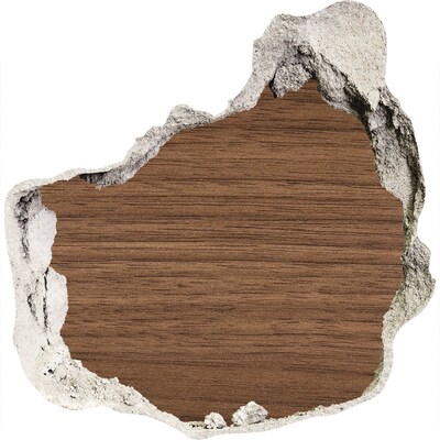 3D muursticker effect gat in de muur Beschadigde muur met houten binnenkant