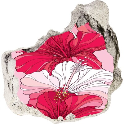 Zelfklevende muursticker 3D gat Een explosie van kleuren in de bloemenpracht