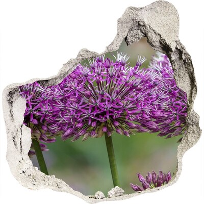 3D muursticker effect gat in de muur Bloemen in bloei
