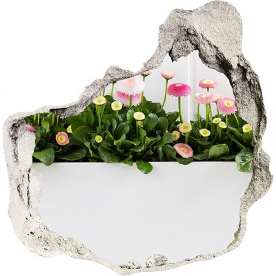 Zelfklevende muursticker 3D gat Bloementuintje in de muur