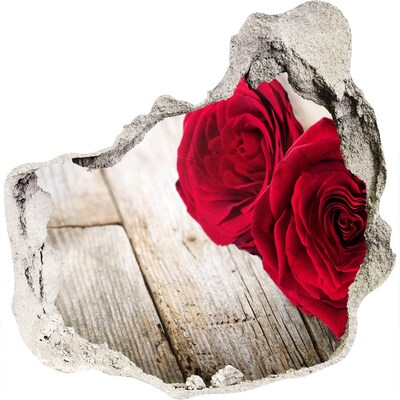3D muursticker effect gat in de muur Rozen in beton