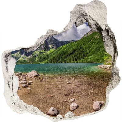 3D muursticker effect gat in de muur Bergmeer in het dal