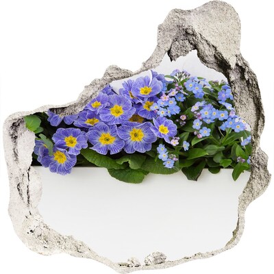 Zelfklevende muursticker 3D gat Bloemen in een gat in de muur