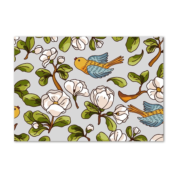 Foto in plexiglas Bloemen en vogels