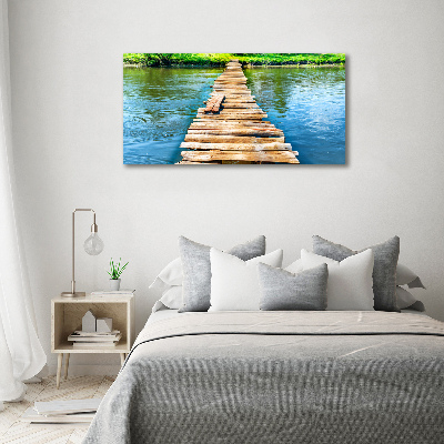Foto in plexiglas Houten brug