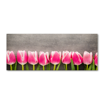 Schilderij op acrylglas Roze tulpen