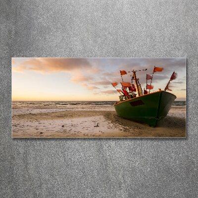 Plexiglas foto Vissersboot strand
