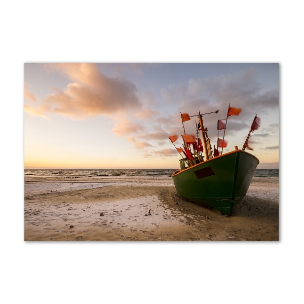 Plexiglas foto Vissersboot strand