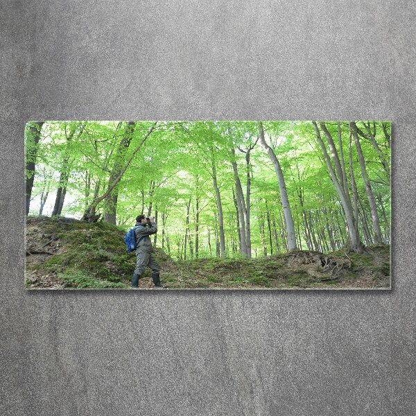 Foto plexiglas Ornitholoog in het bos