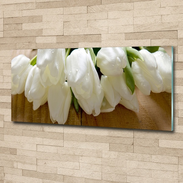 Foto op plexiglas Witte tulpen