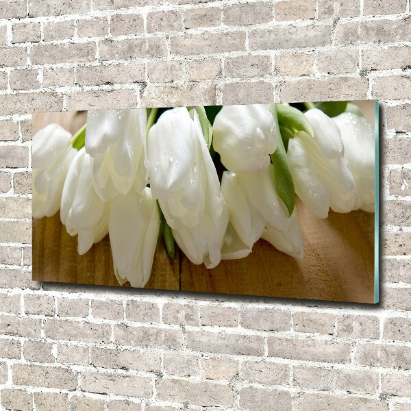 Foto op plexiglas Witte tulpen