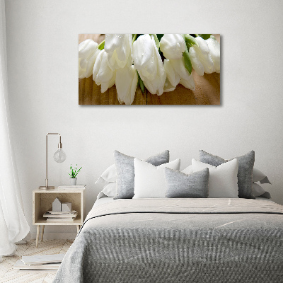 Foto op plexiglas Witte tulpen