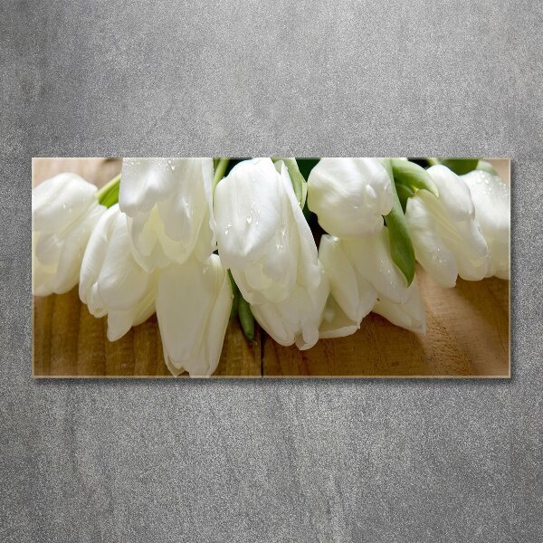 Foto op plexiglas Witte tulpen