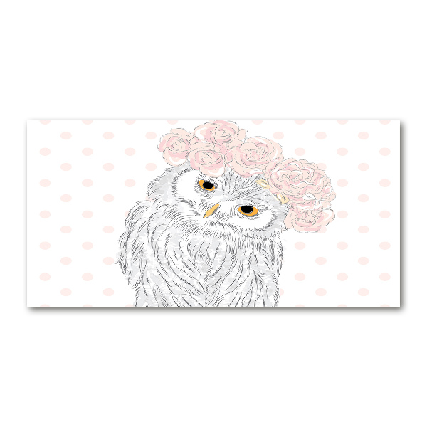 Schilderij op acrylglas Uil in een krans