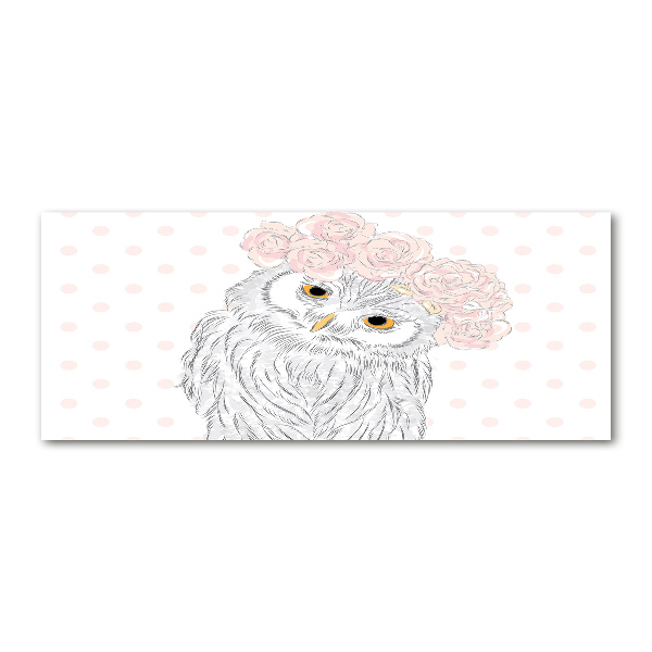 Schilderij op acrylglas Uil in een krans