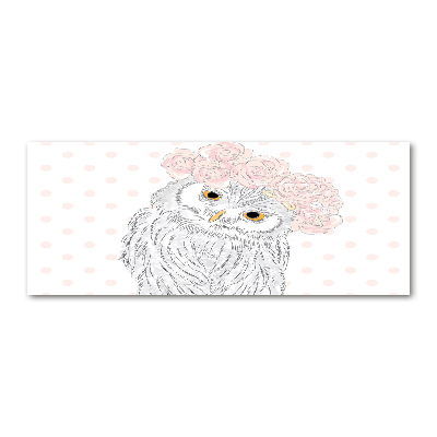 Schilderij op acrylglas Uil in een krans