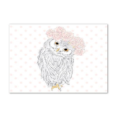 Schilderij op acrylglas Uil in een krans