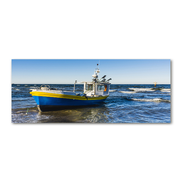 Plexiglas foto Een patrouilleboot op zee