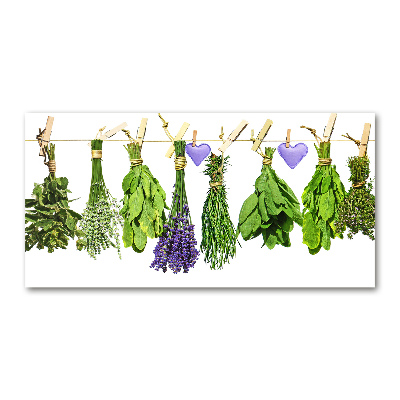 Schilderij op acrylglas Kruiden aan een touwtje