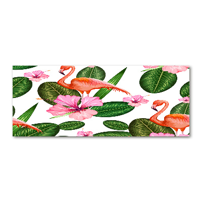 Foto op plexiglas Flamingo's en planten
