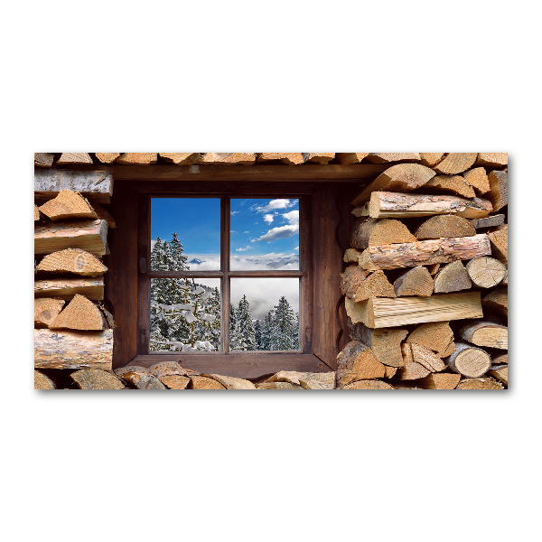 Schilderij op acrylglas De winter buiten het raam.