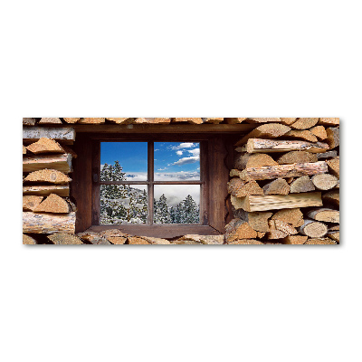 Schilderij op acrylglas De winter buiten het raam.