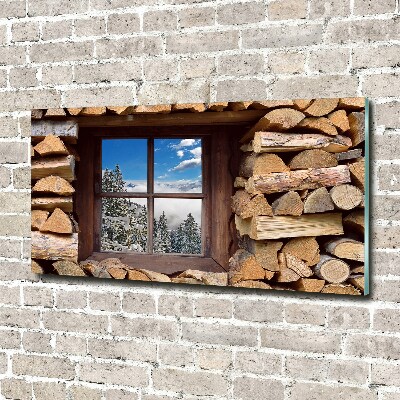 Schilderij op acrylglas De winter buiten het raam.