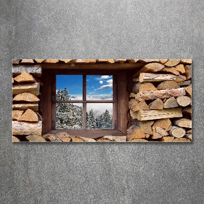 Schilderij op acrylglas De winter buiten het raam.