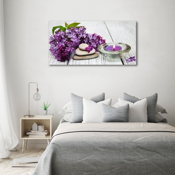 Plexiglas schilderij Seringen en zenstenen