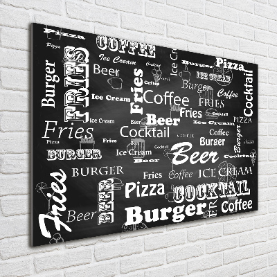 Schilderij op acrylglas Restaurantmenu