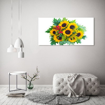 Plexiglas schilderij Een boeket zonnebloemen