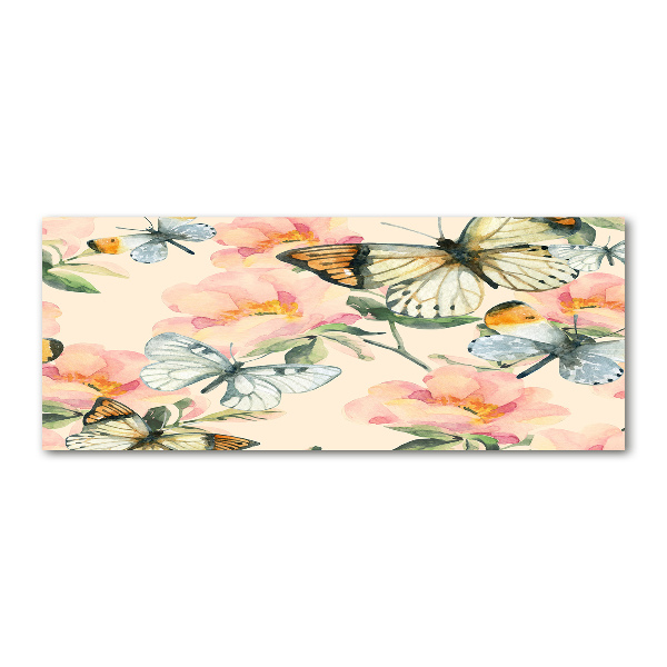 Foto plexiglas Vlinders en bloemen