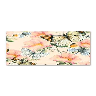 Foto plexiglas Vlinders en bloemen