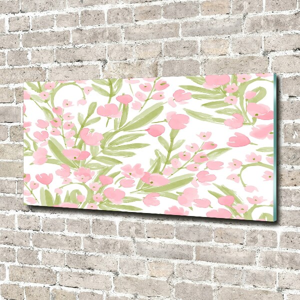 Schilderij op acrylglas Bloemenpatroon