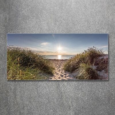 Schilderij op acrylglas duinen aan zee