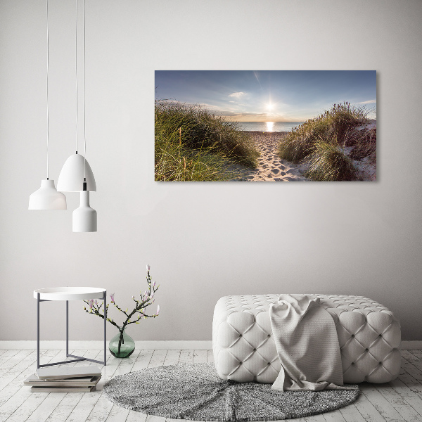 Schilderij op acrylglas duinen aan zee