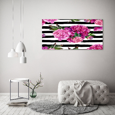 Schilderij op acrylglas Roze pioenrozen