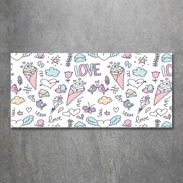 Schilderij op acrylglas Romantisch patroon