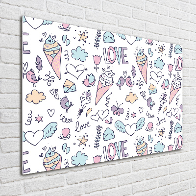 Schilderij op acrylglas Romantisch patroon