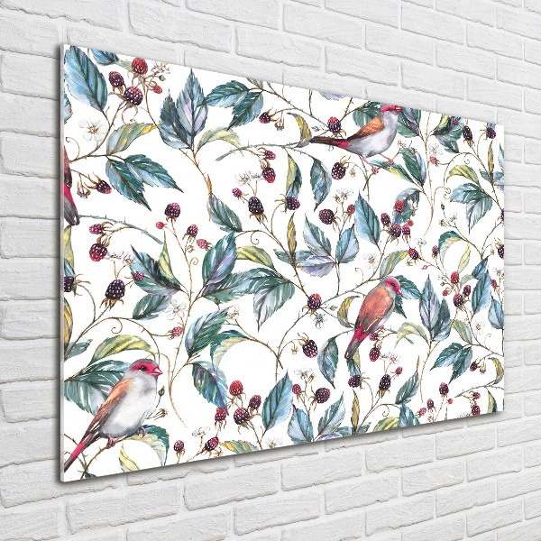 Foto op plexiglas Braambessen en vogels