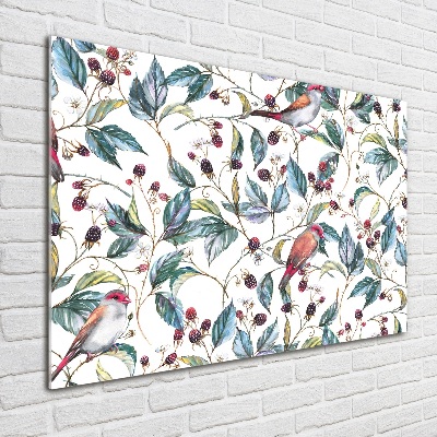 Foto op plexiglas Braambessen en vogels