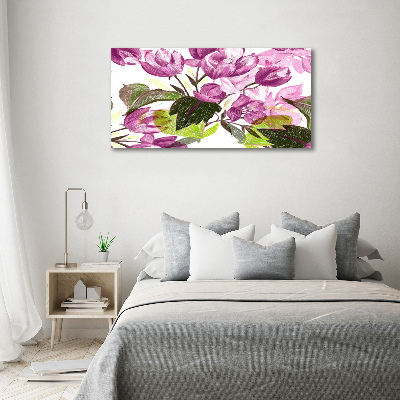 Schilderij op acrylglas Bloemenpatroon