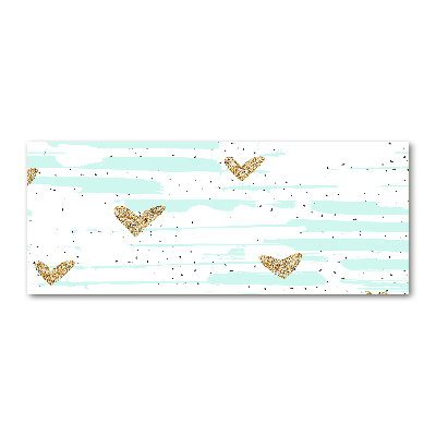 Foto plexiglas Achtergrond met gouden hartjes