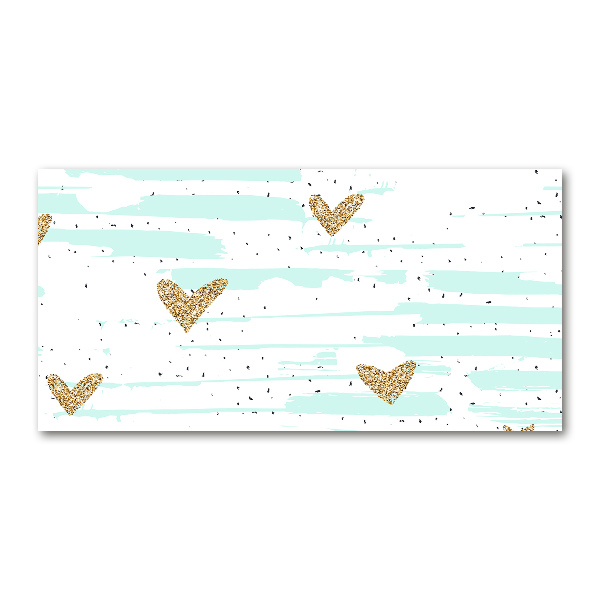 Foto plexiglas Achtergrond met gouden hartjes