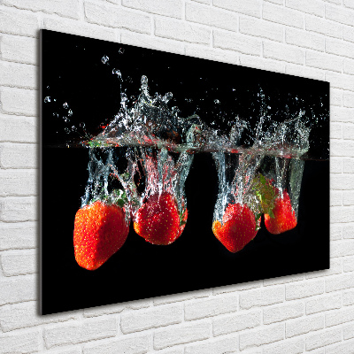 Schilderij op acrylglas Aardbeien onder water