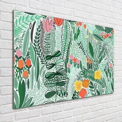 Schilderij op acrylglas Bloemenpatroon