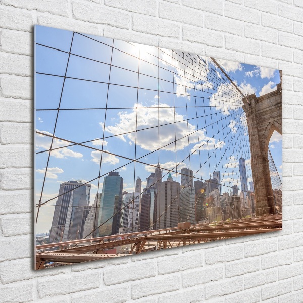 Schilderij op acrylglas New York Bridge