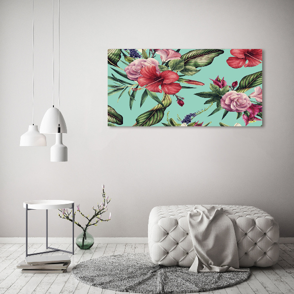 Schilderij op acrylglas Tropische bloemen