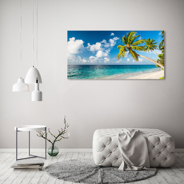 Schilderij op acrylglas strand van de Malediven